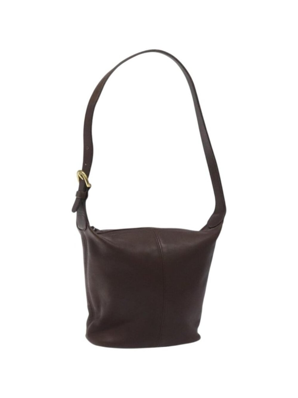Coach Shoulder Bag Leather Brown gold